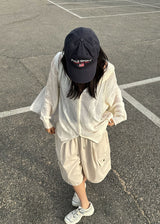 MESH KNIT HOOD ZIP-UP