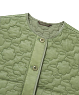 Women’s Clover Heart Quilted Short Vest Olive