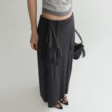 [Kanode] String Layered Long Skirt - 2color