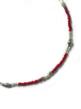 Ethnic Acrylic Beads Necklace(RED)