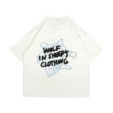 PEANUT STAIN - ノット スリーピング ウルフ  アイボリー オーバーサイズド Tシャツ