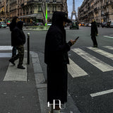 [HFORUS MADE]Layer Shoulder Hooded zip-up IN BLACK