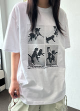 ジュジュ フォーセクション ブラックホワイト オーバーサイズTシャツ - 4カラー