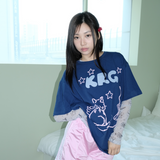 KIRIGIRL BOXY T-SHIRT _NAVY