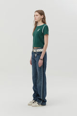グラフィックリンガーTシャツ [GREEN]
