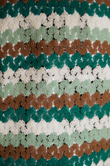 STRIPE CROCHET KNIT VEST / GREEN