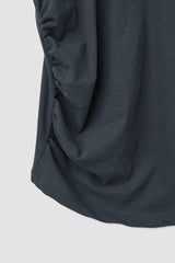 Shirring Ringer Top / Charcoal