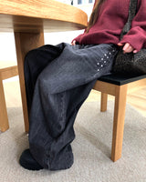 NT Stud Pocket Balloon Fit Washed Denim Long Pants