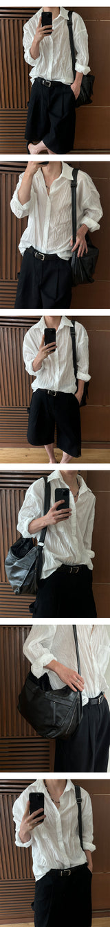 [Unisex] リンクルオーバーフィットシャツ(2color)