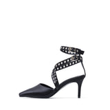 Satin Strap Stiletto Heel(Balck)
