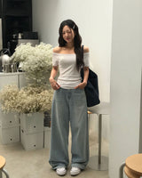 [MADE] ミューズスリムフィットオフショルダーショートスリーブTシャツ
