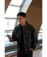Vintage Curve Leather Jacket