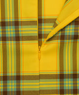 Twisted Check High-neck Top _ YELLOW