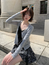 Dylan Check Ribbon Tiered Mini Skirt