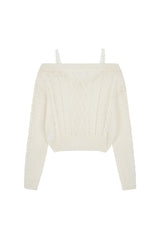 Rose milk lace knit, Ivory