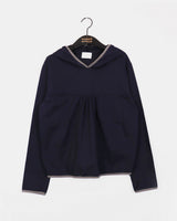 Peo Dot Color Shirring Hooded T-Shirt