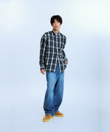 AB EMBROIDERY CHECK SHIRTS (BLACK)