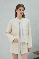 CHERISH TWEED JACKET / WHITE