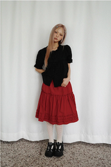 Katie Frill Midi Skirt (red)