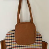 square suede bag _chestnut