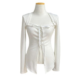 Holy Square Ribbon Corset Long Sleeve T-shirt