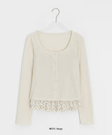 Gentil Frill Dot Layered Sleeveless Cardigan Set