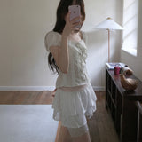 Lily Lace Blouse - FLORAL IVORY