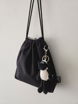 terazzo string pouch bag - black