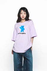 25SS ALIEN BEAR SHORT SLEEVE T-SHIRT LIGHT PURPLE