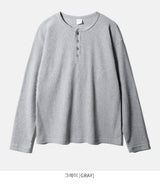 26SS★ テクスチャーヘンリーネックロングスリーブTシャツ