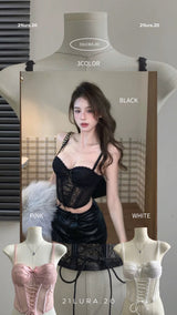 strappy lace corset