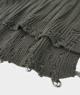 Bold ribbed damage over knit
