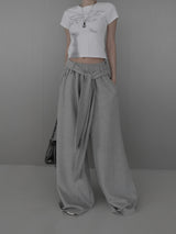Tie Maxi Wide Sweatpants