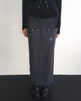 Layered stud long skirt
