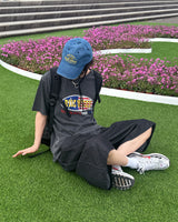 fade denim ball cap(Blue)