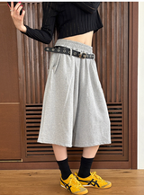 [Unisex] Belted sweat bermuda pants(3color)