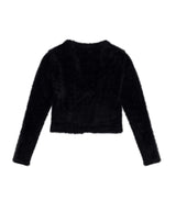 Chain Link Furry Cardigan _ BLACK