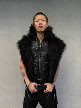SL Black Covenant Fur Leather Vest