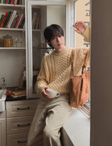 フォレケーブルヘビーラウンドニット