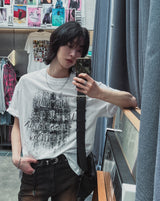Grunge ナッシングプリンティング半袖Tシャツ