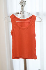 ベーシック リブ スリーブレス (Orange)