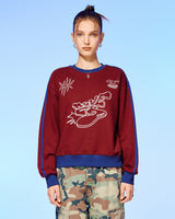 OLD SPORTS TEAM SWEATSHIRT-BURGUNDY