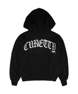 C VELVET LOGO FLEECE ZIP-UP HOODIE_BLACK