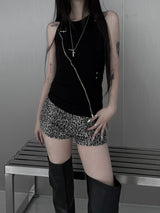 cats zipper halter sleeveless (2color)
