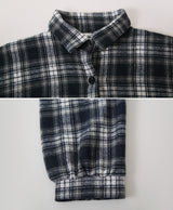 #Deep Blue Vintage Check Loose Shirt