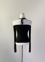 ブライセンレースオフショルダートップ (black)