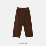 モダンコットンワイドパンツ (S, M, L / 4 Colors)
