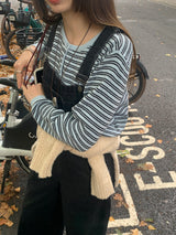 [MADE] [Planning] Slits Stripe Round Cardigan