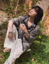 Wavy Bohemian Mix Short Sleeve Shirt