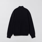 FULL KNIT ZIP UP BLACK
